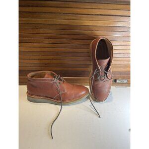 MSRP $615 Heschung Irving Chukka Boots Brown UK 7 1/2 Leather Boots Rubber Soles